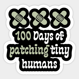 100 Days of patching tiny humans Sticker